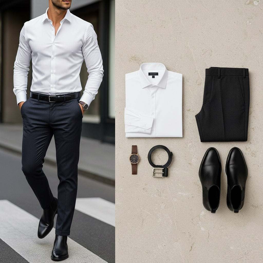 Social KIT 1 Camisa Social + 1 Calça Sarja