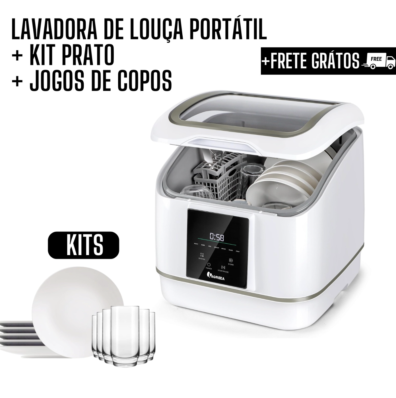 Mega Lava louça Portátil 3L - Lava e Seca + Brindes Exclusivos - Black Friday