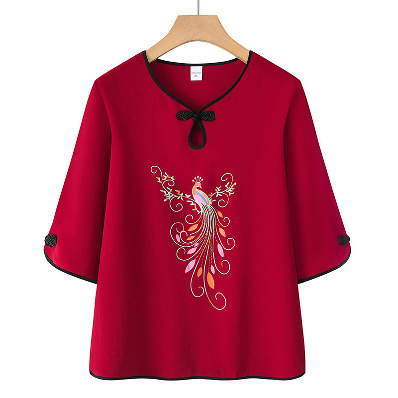 Blusa Solta Pavão Vermelho