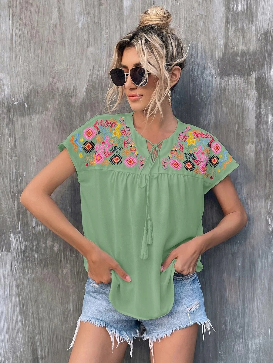 Blusa Étnica Verão Tendência