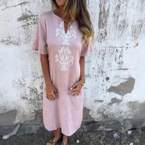 Vestido Linho Florido