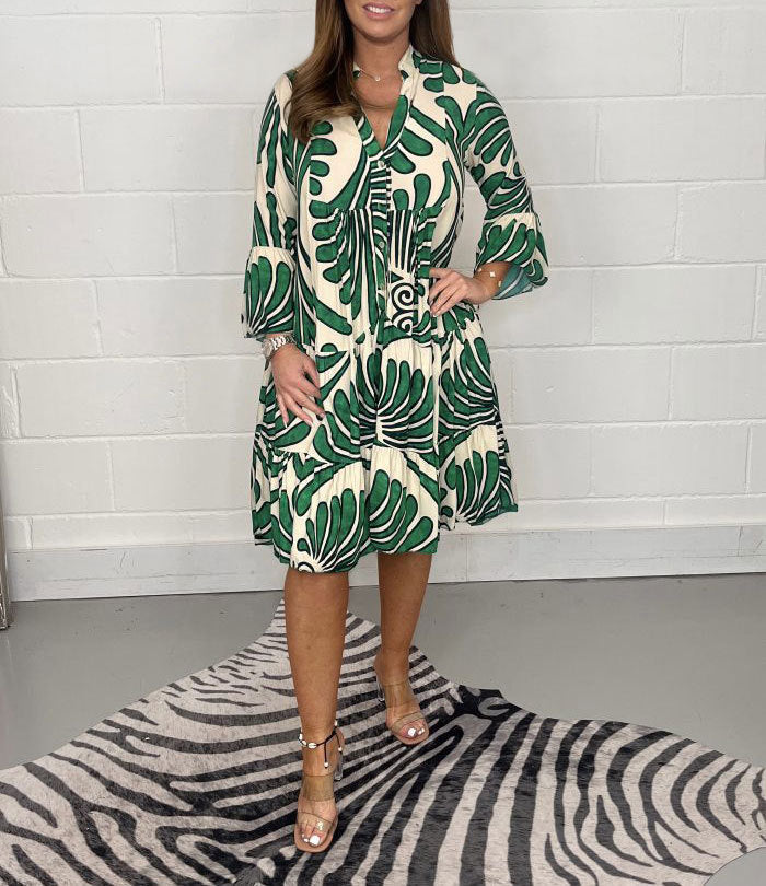 Vestido Estampado Solto Conforto Feminino 2024