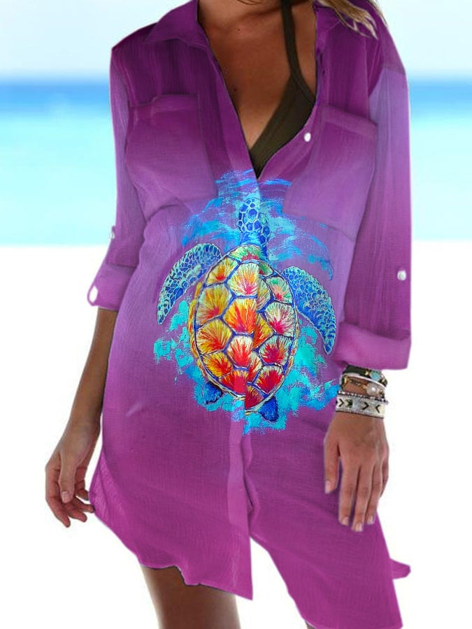 Blusão Estampado Tartaruga Tropical