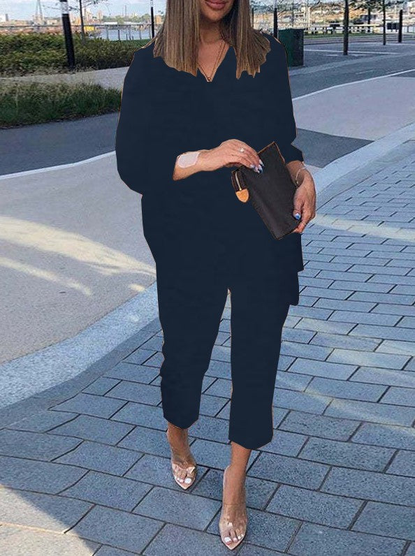 Conjunto Feminino Elegância Moderna – Blusa Oversized e Calça Slim Cropped