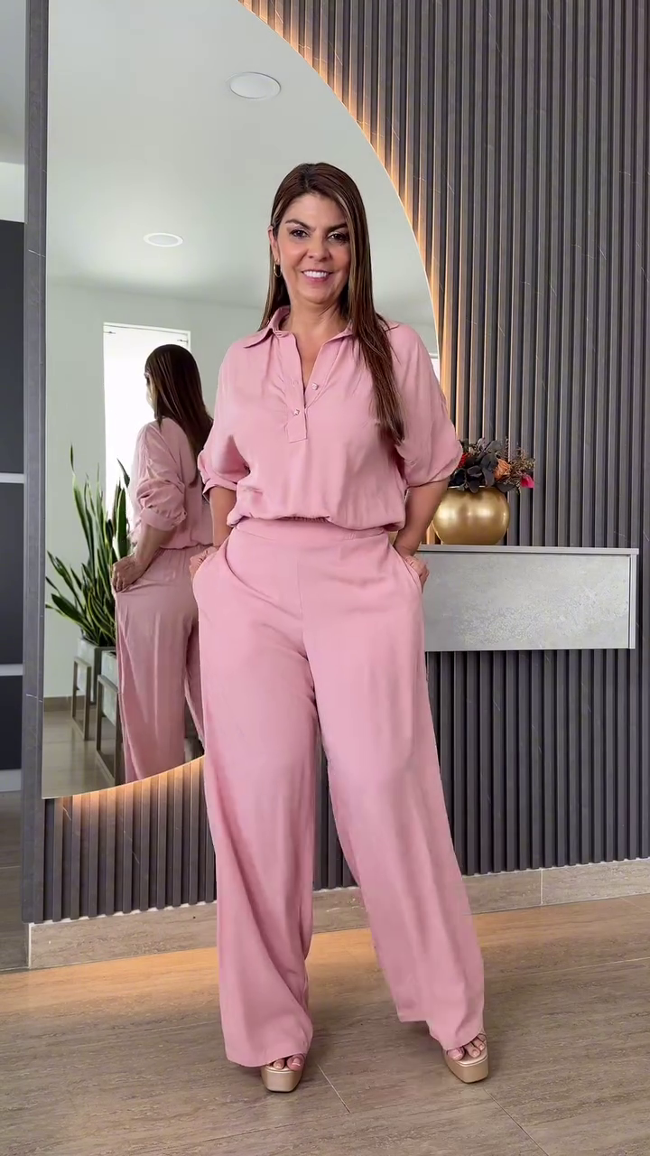 Conjunto Serena - Camisa e Calça Pantalona