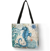 Bolsa Tote Estampada Cavalo-Marinho
