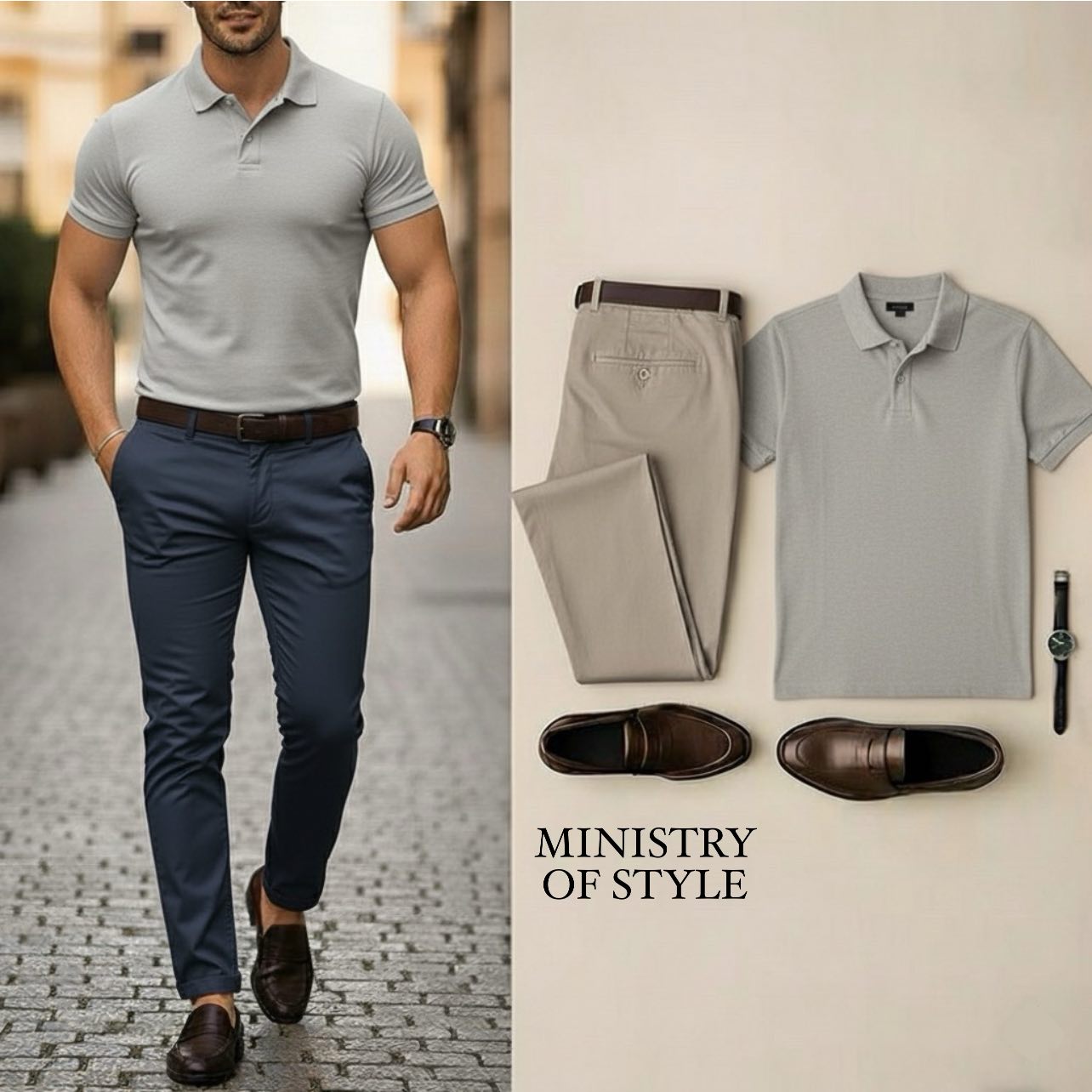 Social KIT 1 Gola Polo + 1 Calça Sarja Premium