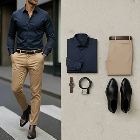 Social KIT 1 Camisa Social + 1 Calça Sarja