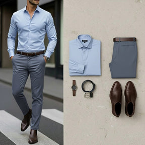 Social KIT 1 Camisa Social + 1 Calça Sarja