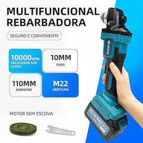 Kit de ferramentas 4 em 1 Furadeira, Chave de fenda/Chave de impacto/Amolador/Martelo 2 baterias de 68 V Caixa