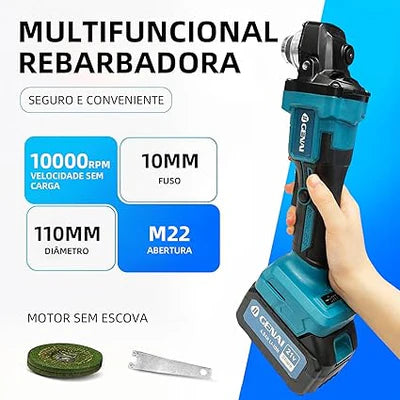 Kit de ferramentas 4 em 1 Furadeira, Chave de fenda/Chave de impacto/Amolador/Martelo 2 baterias de 68 V Caixa
