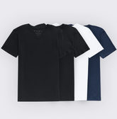 Kit 4 Camisetas Básicas 2 Pretos 1 Branca 1 Azul Marinho
