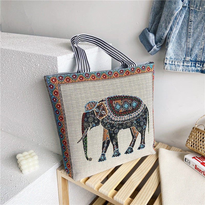 Bolsa Grande Estampada Elefante