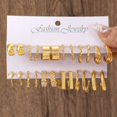 Conjunto de Brincos em ouro 18K ( 12 Pares )