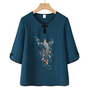 Blusa Solta Pavão Azul Escuro