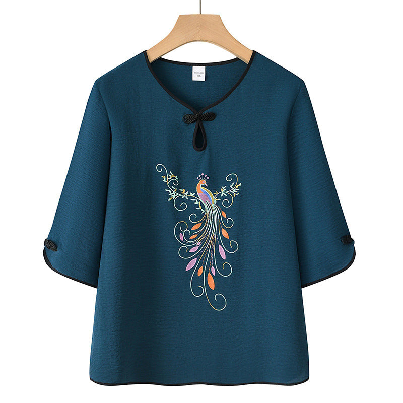 Blusa Solta Pavão Azul Escuro