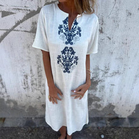 Vestido Linho Florido