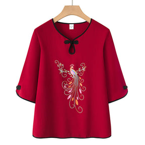 Blusa Solta Pavão Vermelho