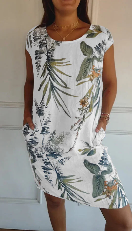 Vestido Midi em algodão Floral