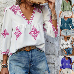 Blusa VFashion Estampa Tropical