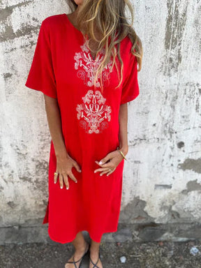 Vestido Linho Florido