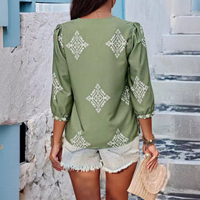 Blusa VFashion Estampa Tropical