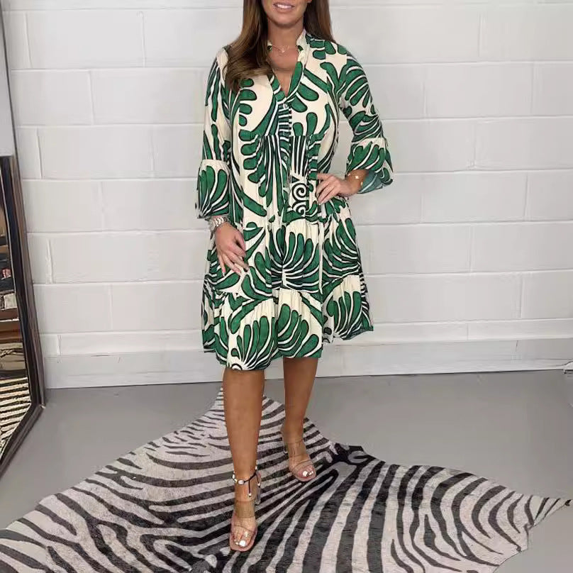 Vestido Estampado Solto Conforto Feminino 2024