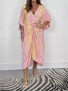 Vestido Feminino Verão Floral VNeck Soltinho