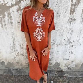 Vestido Linho Florido