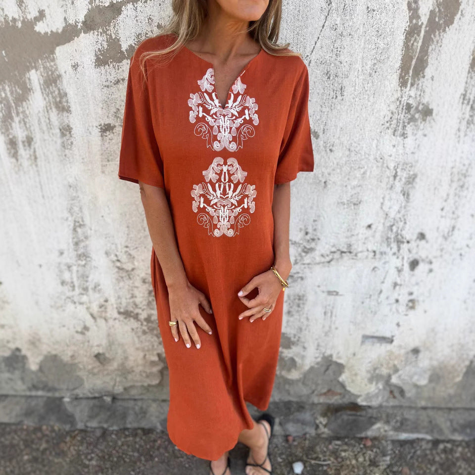 Vestido Linho Florido