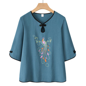 Blusa Solta Pavão Azul Claro