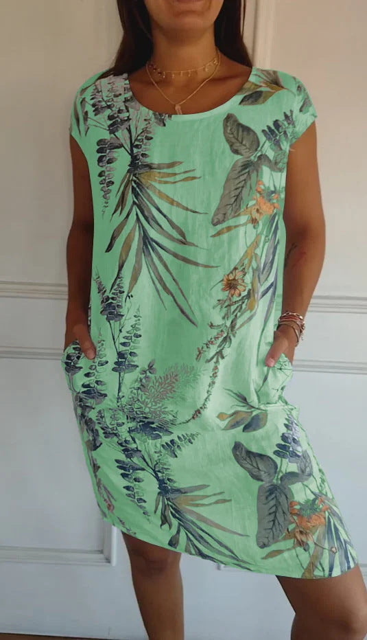 Vestido Midi em algodão Floral