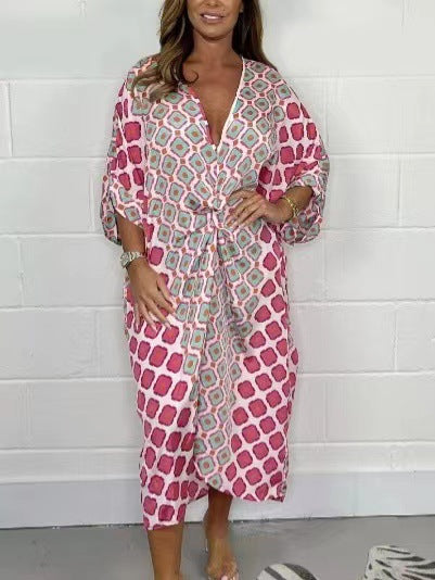 Vestido Feminino Verão Floral VNeck Soltinho