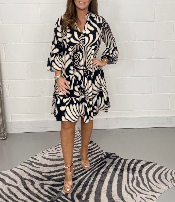 Vestido Estampado Solto Conforto Feminino 2024