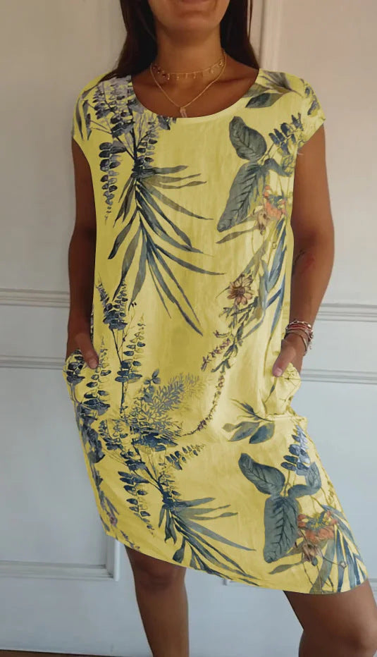 Vestido Midi em algodão Floral