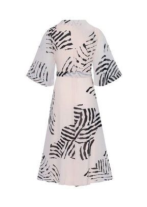 Vestido Gabriela – Longo Envelope Estampado Animal Print Off-White